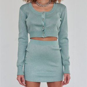 3/$30 Mint sparkle cardigan